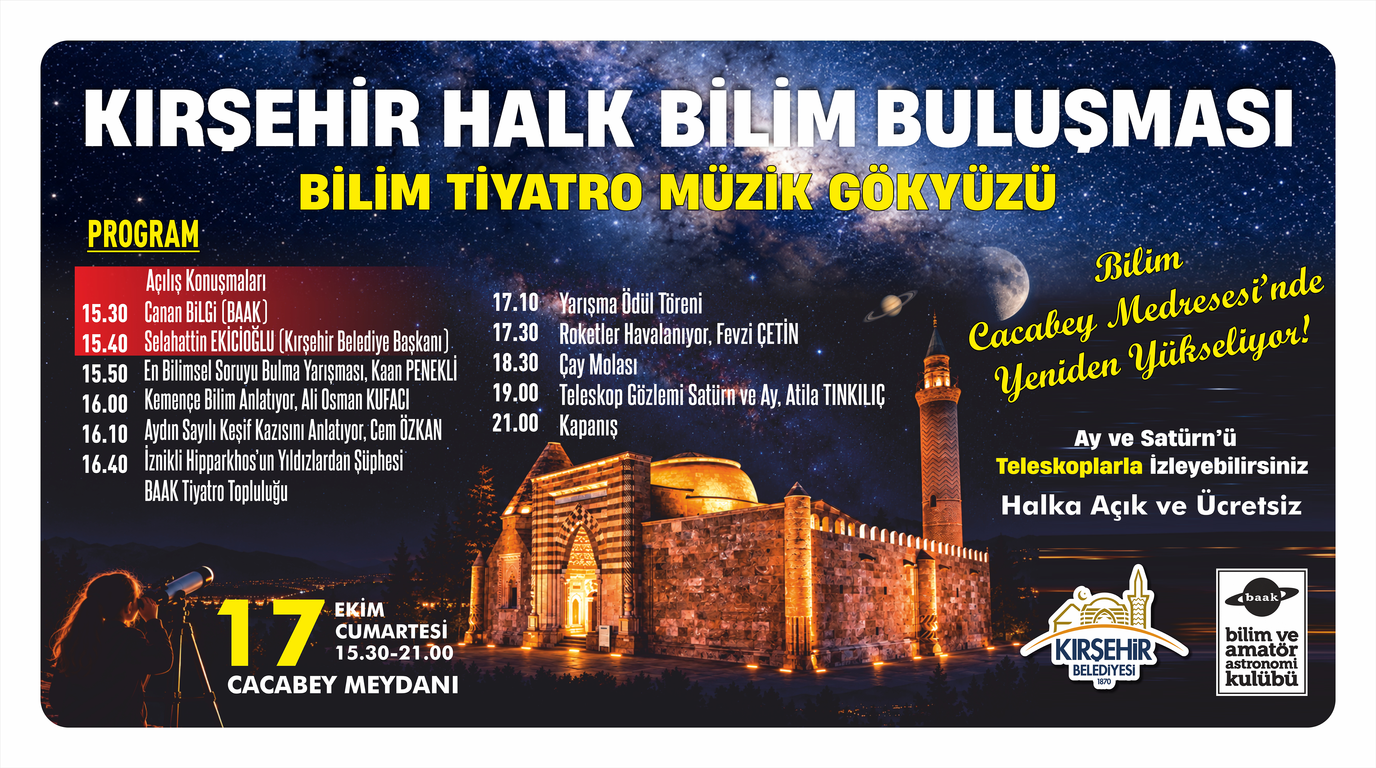 HALK BİLİM BULUŞMASI 17 EKİM’DE CACABEY MEYDANI’NDA