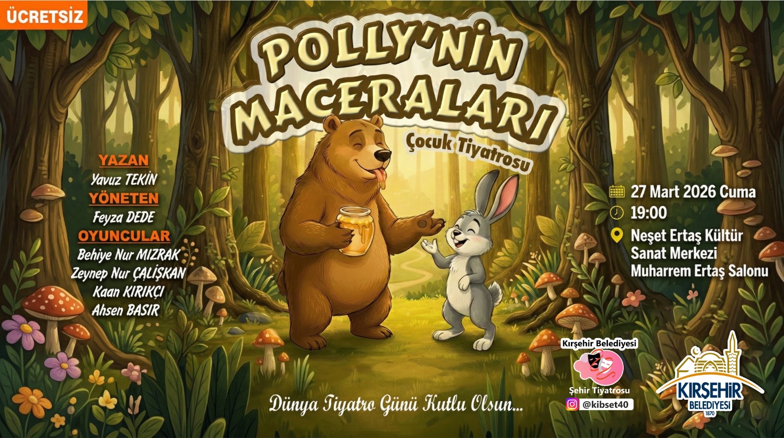 KIRŞEHİR BELEDİYESİ ŞEHİR TİYATROSU’NDAN DÜNYA TİYATRO GÜNÜ’NE ÖZEL GÖSTERİM