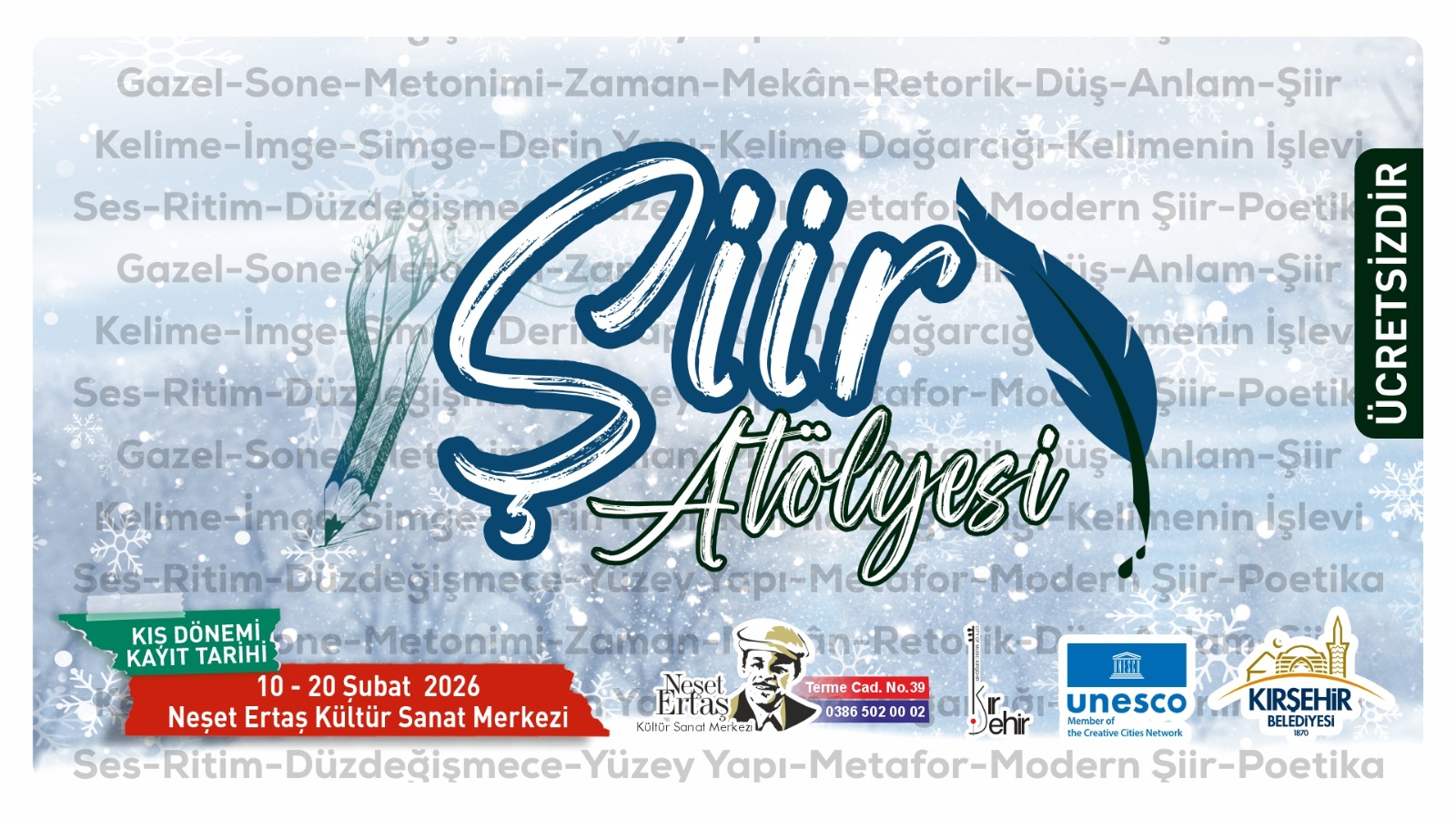 KIRŞEHİR BELEDİYESİ ŞİİR ATÖLYESİ 2026 KIŞ DÖNEMİ KAYITLARI BAŞLADI