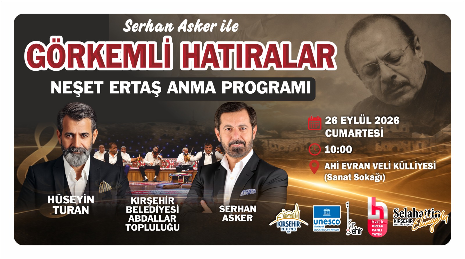 4.UNESCO MÜZİK FESTİVALİ VE NEŞET ERTAŞ ANMA PROGRAMI GERÇEKLEŞTİRİLECEK