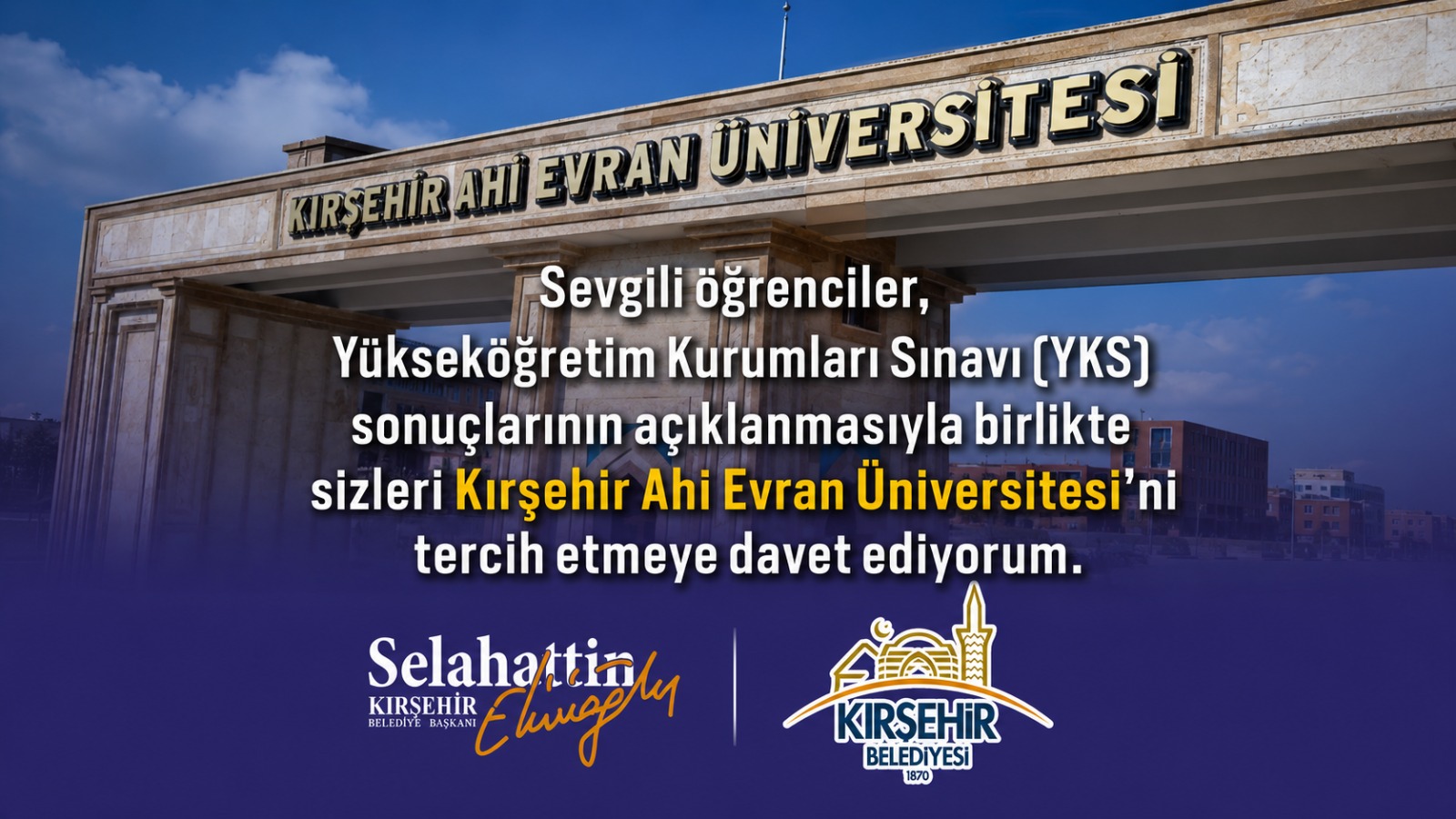 BAŞKANIMIZ EKİCİOĞLU, ÜNİVERSİTE TERCİHİNDE BULUNACAK ÖĞRENCİLERE ÇAĞRIDA BULUNDU