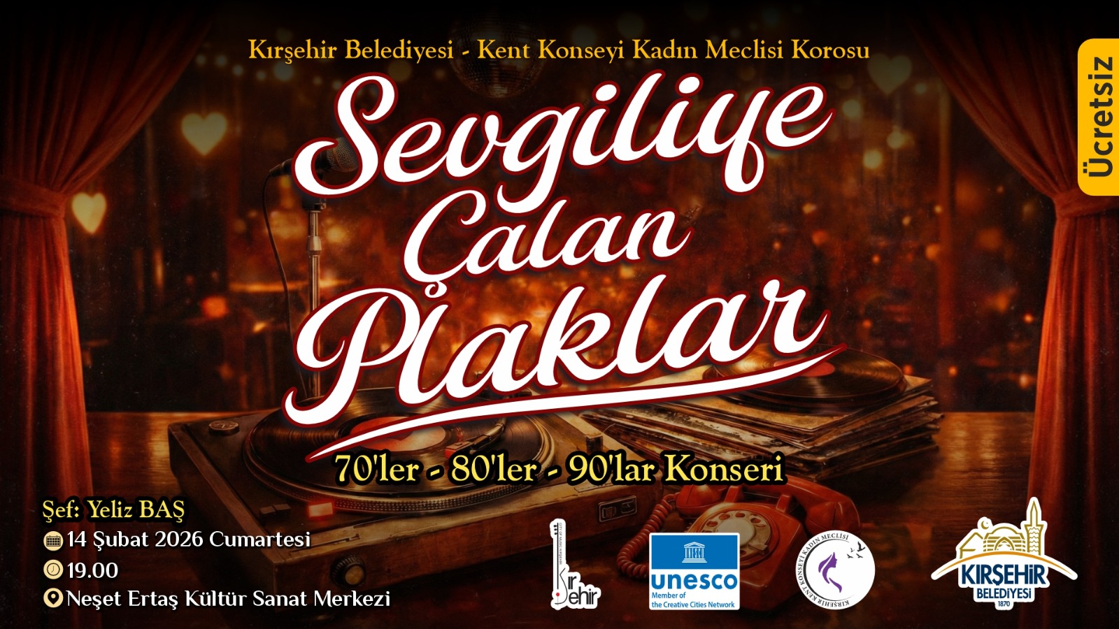 70’LER, 80’LER, 90’LAR KONSERİ 14 ŞUBAT’TA